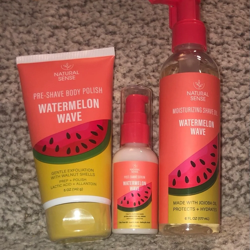 Watermelon Wave Shave & Body Set — Polish, Serum & Oil (Set of 3)
